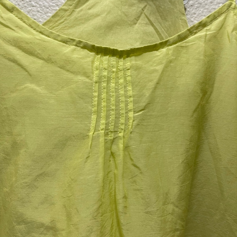 Calypso St. Barth chartreuse silk blend pajama shorts & tank top set - Picture 8 of 9